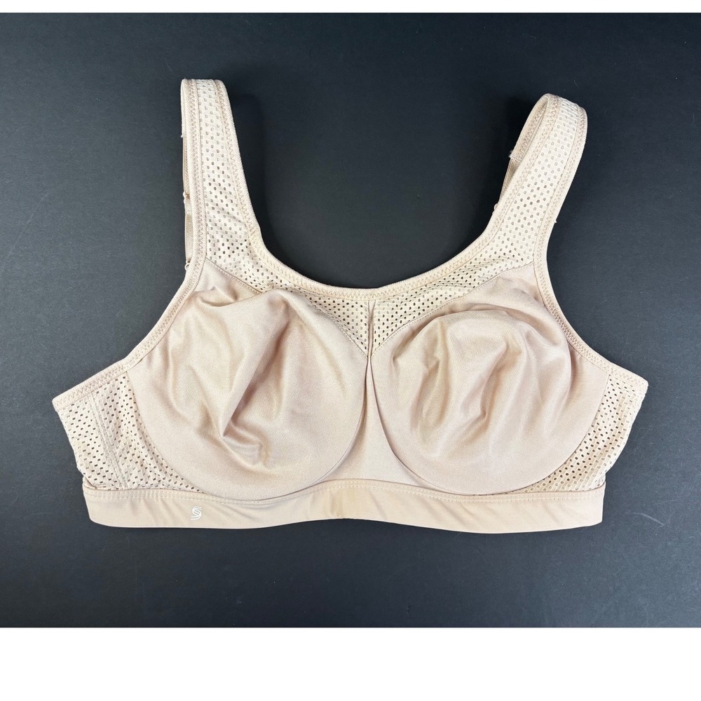 Glamorise Sport High Impact Underwire Sports Bra Beige 38B